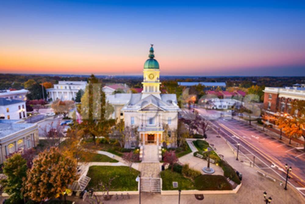 Athens, USA Downtown at Sunset. Photographic Print by