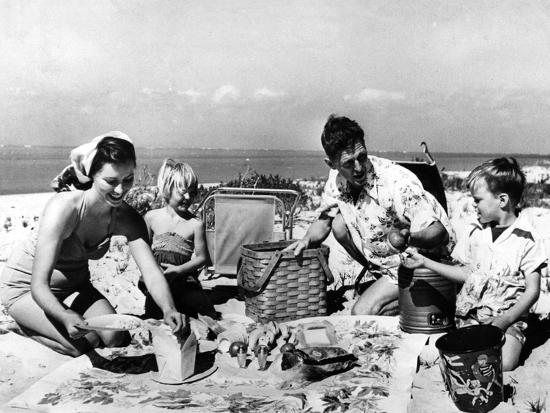 'Beach Picnic' Photographic Print - | AllPosters.com