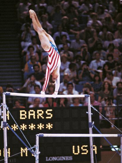 Mary Lou Retton on the Uneven Bars at the Los Angeles ...