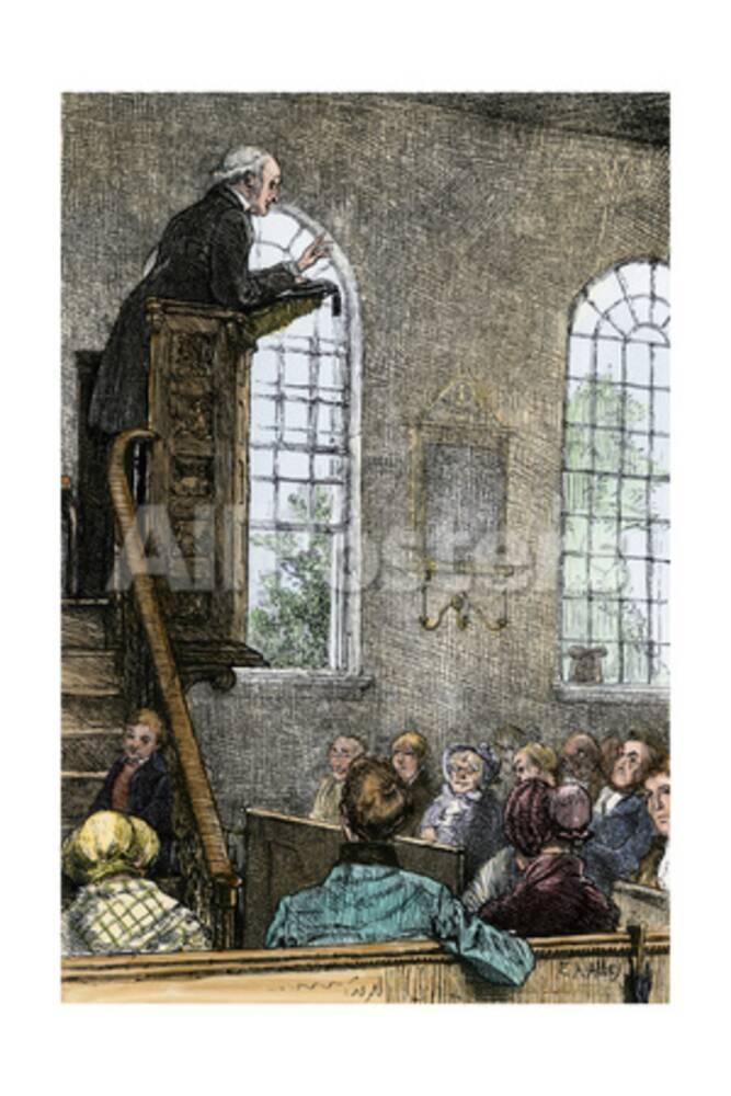 'Protestant Minister Delivering a Sunday Sermon, Early 19th Century ...