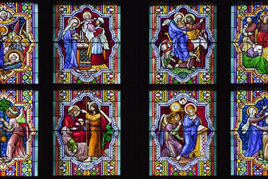 Germany Cologne Cologne Cathedral Narthex Stained Glass Window Life Of Christ
