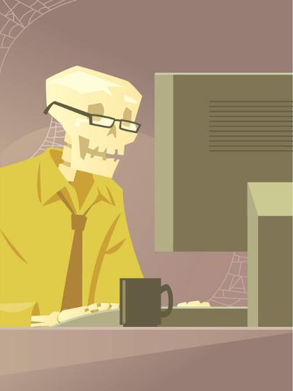 Skeleton At Desk In Office Photo At Allposters Com