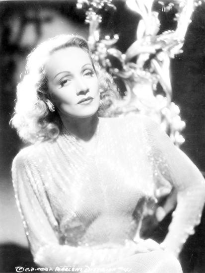 Marlene Dietrich Posed In Elegant Dress With Short Hair Photo By
