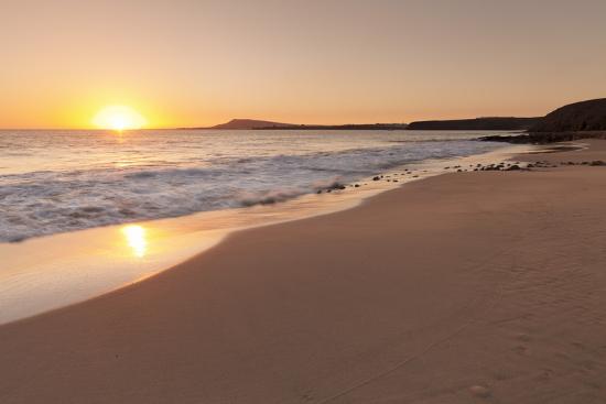 Playa Papagayo Beach At Sunset Near Playa Blanca Lanzarote Canary Islands Spain