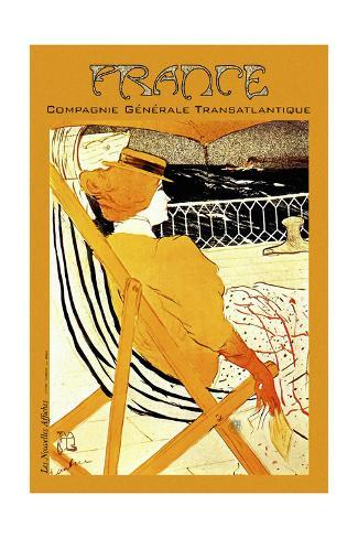 Transatlantique French Line 24/" x36/" Art on Canvas Vintage Travel Art