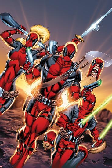 Deadpool Cover Art Featuring Lady Deadpool Deadpool Headpool Kidpool Dogpool Poster Allposters Com