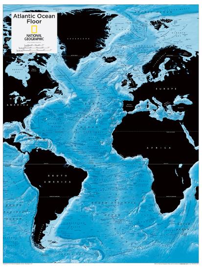 2014 Atlantic Ocean Floor National Geographic Atlas Of The World