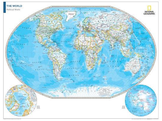 2014 political world map national geographic atlas of