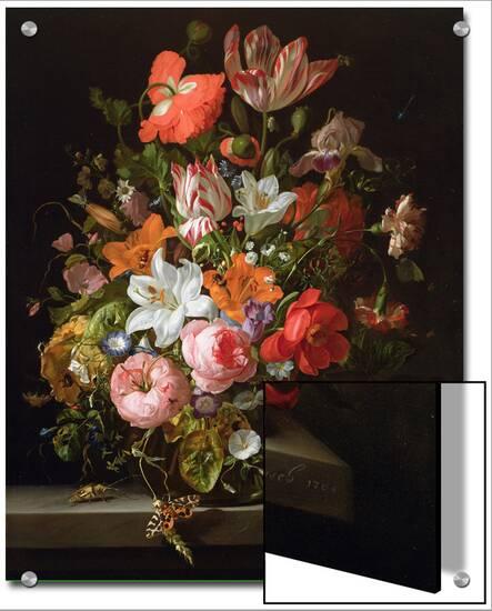 Still Life Of Roses Lilies Tulips And Other Flowers In A Glass