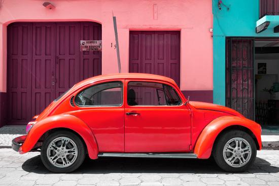 Viva Mexico Collection The Red Beetle Car Photographic Print By Collection The Red Beetle Car