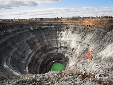 Here Diamonds Were Extracted The Mir Mine Kimberlite Diamond Pipe World Or Peace In City Mirny