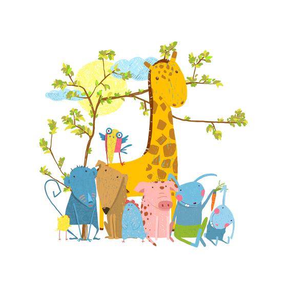 cartoon zoo friends animals