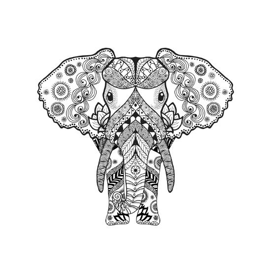 Adult Antistress Coloring Page Black White Hand Drawn Doodle