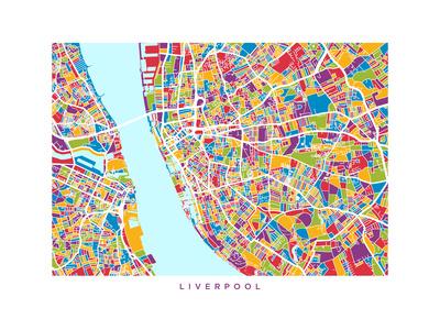 Liverpool England City Street Map Poster Michael Tompsett Allposters Com