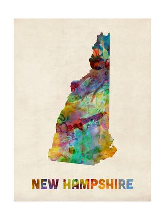 watercolor map hampshire