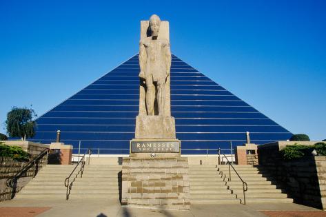 The Pyramid Sports Arena In Memphis Tn With Statue Of Ramses At Entrance