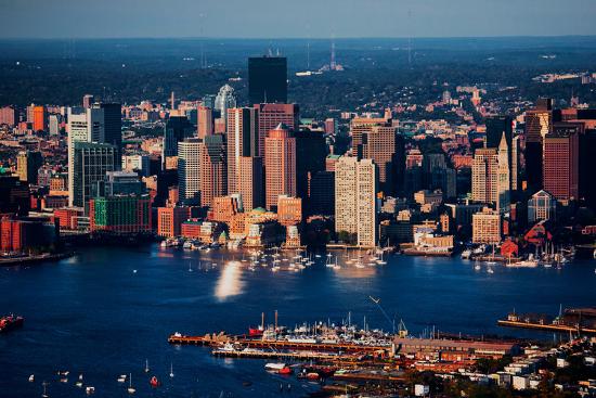 Aerial Morning View Of Boston Skyline And Financial District And Wharf Area Boston Ma Photographic Print Allposters Com