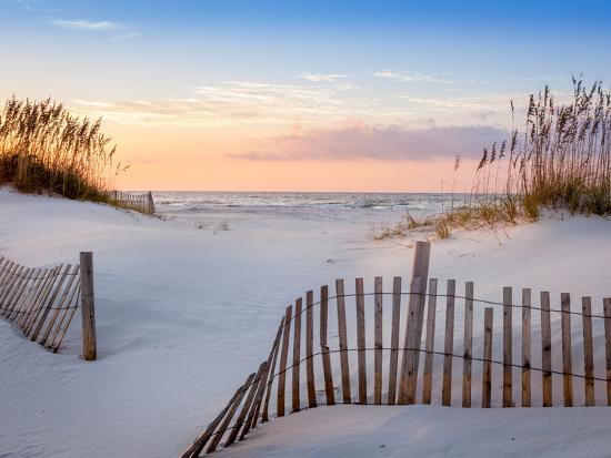 Sunrise At Pensacola Beach Florida With Sea Oats And Dune Fence Sunrise At Pensacola Beach Florida With Sea Oats And Dune Fence