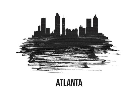 atlanta skyline brush stroke