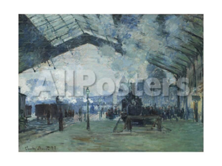 Arrival Of The Normandy Train Gare Saint Lazare 1877 Giclee Print Claude Monet Allposters Com