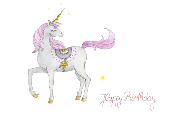 Happy Birthday Unicorn Giclee Print by Christiane Montag at AllPosters.com