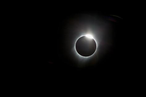 A Solar Eclipse With 99 Percent Totality Creating A Diamond Ring Effect