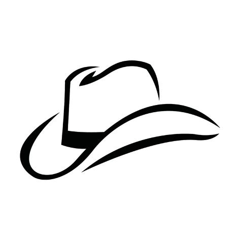 cowboy hat black and white
