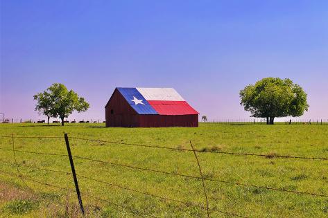 An Old Barn Painted With A Texas Flag Near Waco Texas Photographic