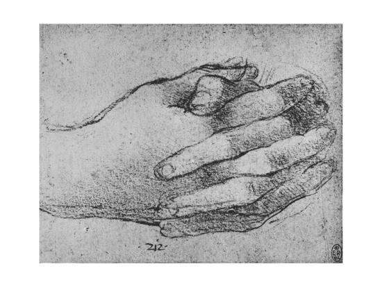 Study Of Clasped Hands C1480 1945 Giclee Print Leonardo Da Vinci Allposters Com