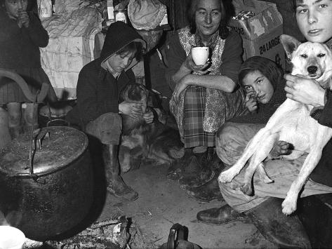 Roadside Gipsy Family Inside A Bender Wigwam Construction Newdigate Surrey 1960s