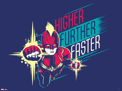 Captain Marvel - Higher Further Faster' Posters | AllPosters.com