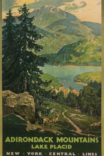 Adirondack Mountains, Lake Placid, Railroad Poster Prints ...