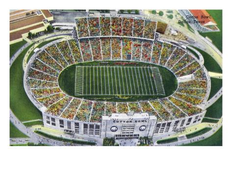 'Dallas, Texas Aerial View of the Cotton Bowl Stadium, c.1941' Poster Lantern Press