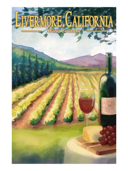 'Livermore, California - Wine Country' Poster - Lantern Press