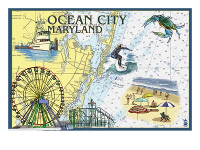 nautical maryland ocean chart city