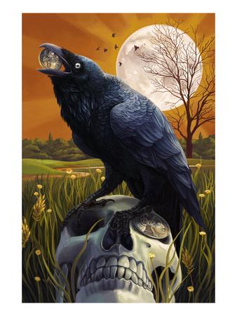 Raven and Skull Posters by Lantern Press at AllPosters.com