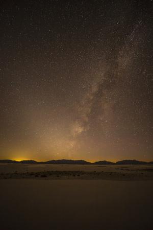 'USA, New Mexico, White Sands NP. Desert and Milky Way at ...
