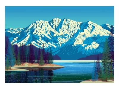 Summer Landscape In A Natural N Ark With Forest Lake And Mountains In The Art Allposters Com