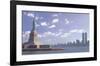 Stand Tall for Freedom-Statue Lib and Wtc-Steve Vidler-Framed Art Print