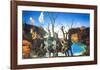 Reflections of Elephants-Salvador Dalí-Framed Art Print