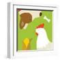 Farm Group: Hen and Dog-Yuko Lau-Framed Art Print