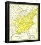 Map of United States (Distribution of Population, 1840) Art Poster Print-null-Framed Poster