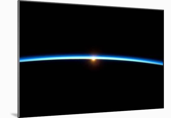 Thin Blue Line of Earth Atmosphere Poster-null-Mounted Poster