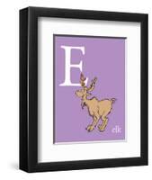 E is for Elk (purple)-Theodor (Dr. Seuss) Geisel-Framed Art Print