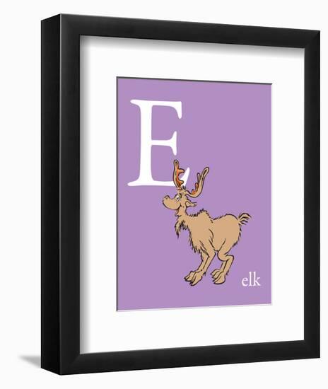 E is for Elk (purple)-Theodor (Dr. Seuss) Geisel-Framed Art Print