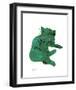 Cat From "25 Cats Named Sam and One Blue Pussy" , c. 1954 (Green Cat)-Andy Warhol-Framed Art Print