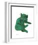 Cat From "25 Cats Named Sam and One Blue Pussy" , c. 1954 (Green Cat)-Andy Warhol-Framed Art Print