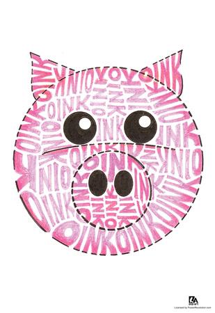 'Pig Oink Text Poster' Poster | AllPosters.com