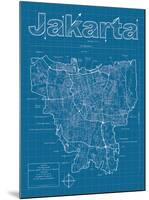 Jakarta Artistic Blueprint Map-Christopher Estes-Mounted Art Print