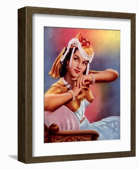 Vintage Bollywood Star, Shyama-null-Framed Art Print